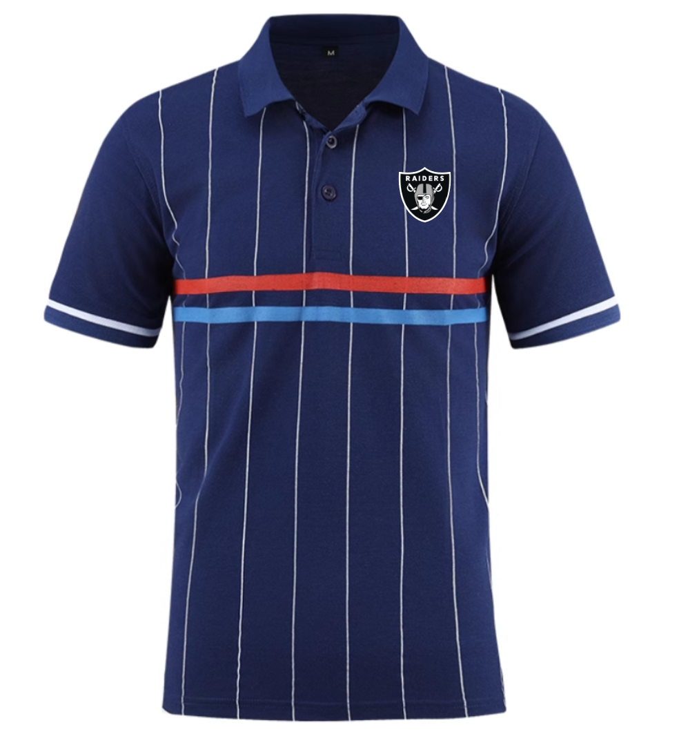 Oakland Raiders blue Men 2025 NFL polo T shirt->nfl t-shirts->Sports Accessory